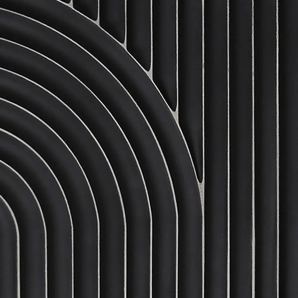 Set of Two Black Metal Abstract Hanging Dimensional Sculptures HomeRoots