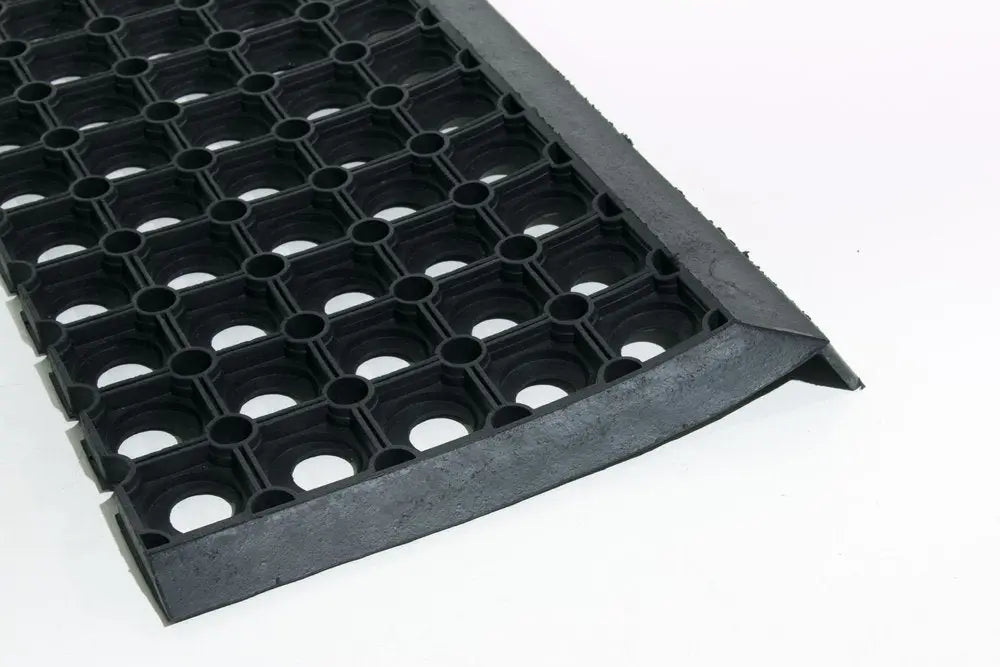 10" X 30" Black Rubber Outdoor Door Mat HomeRoots