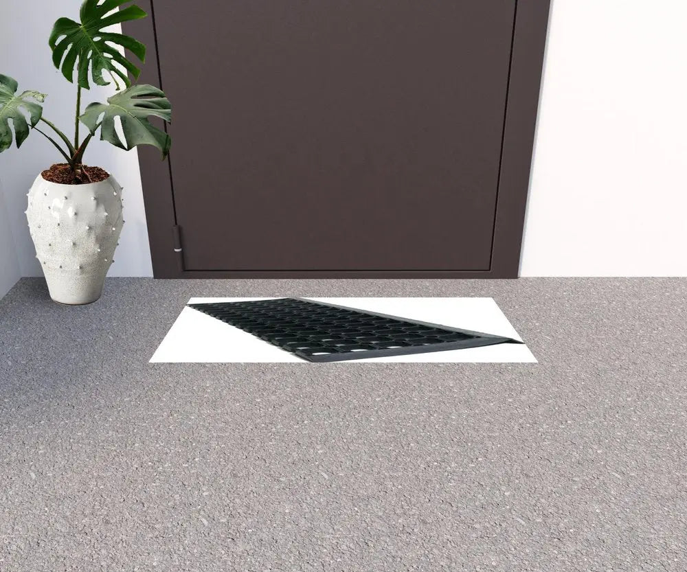 10" X 30" Black Rubber Outdoor Door Mat HomeRoots