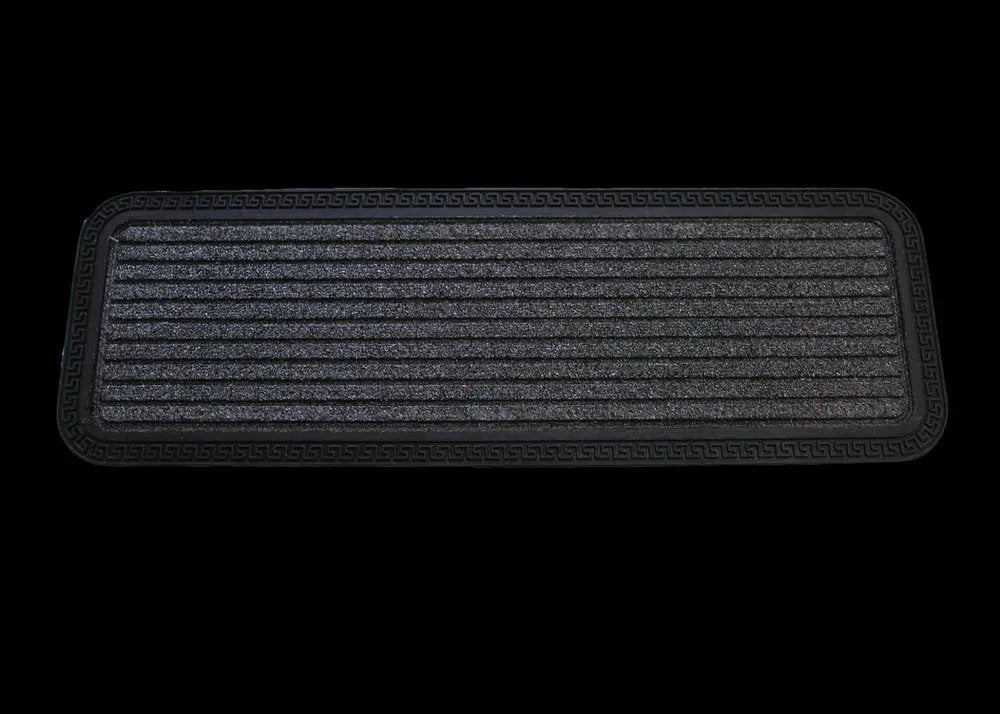 10" X 30" Gray Synthetic Fiber Striped Outdoor Door Mat HomeRoots
