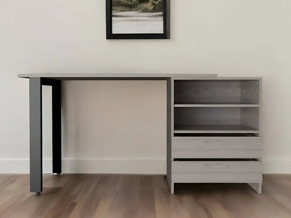 58" Light Gray Computer Desk - NOBLE HOME INTERIORS