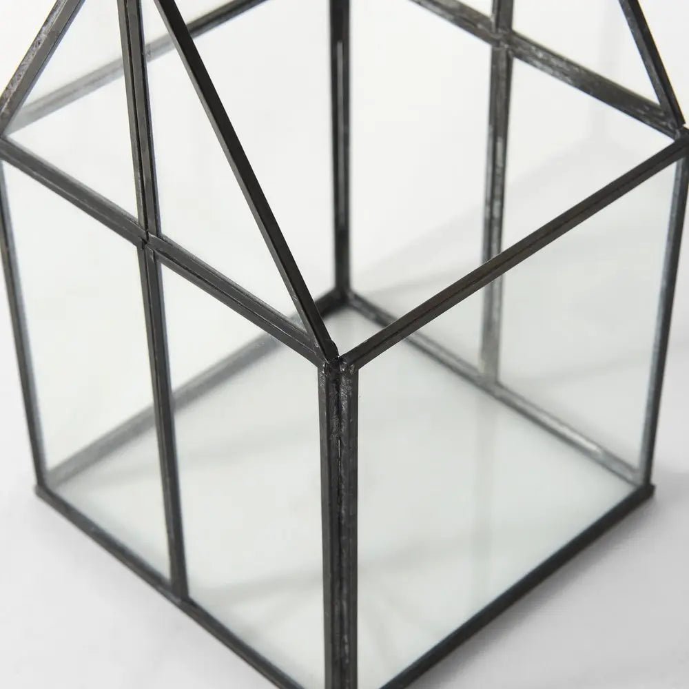 6" Black And Clear Glass And Metal Box - NOBLE HOME INTERIORS