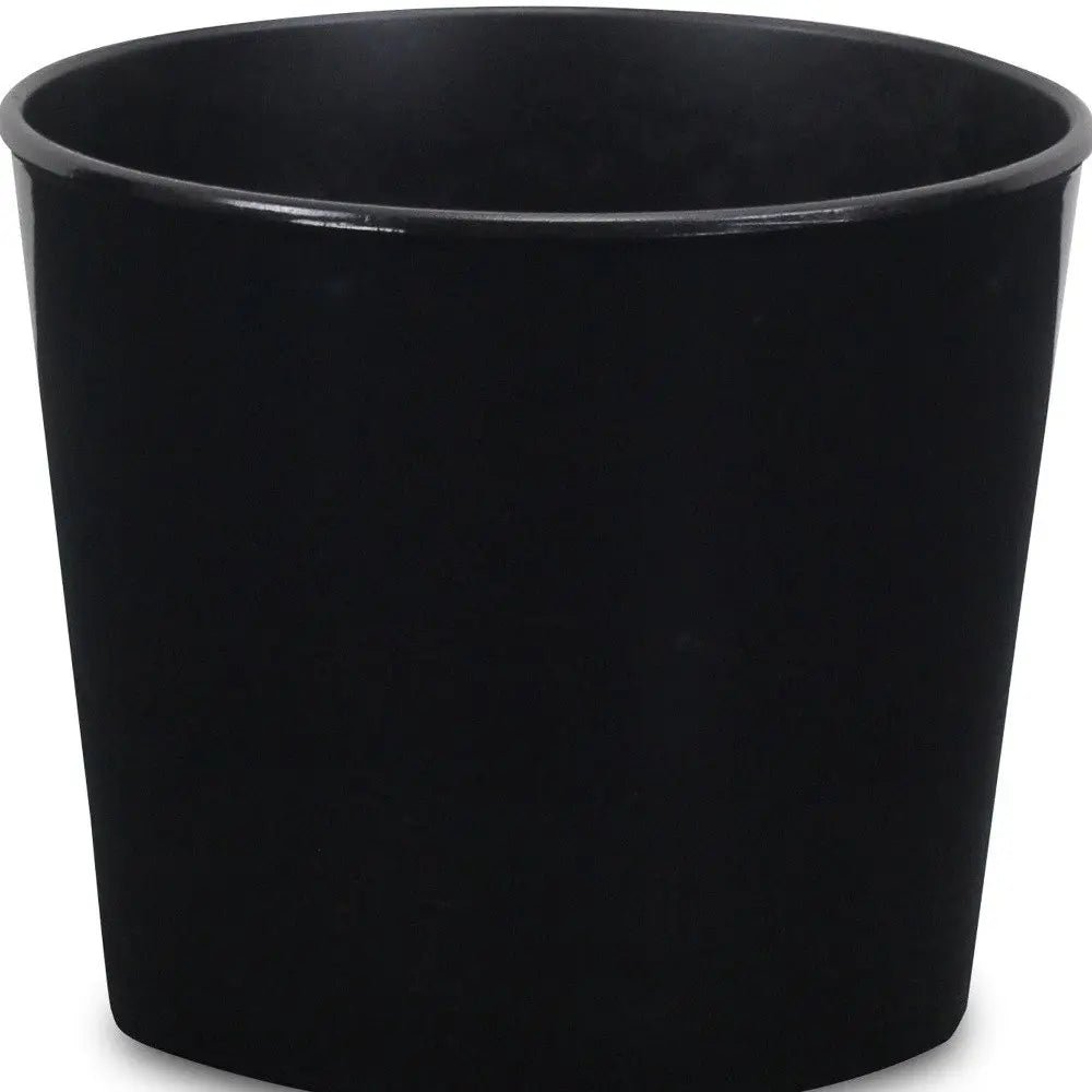 6" Black Recycled Plastic Indoor Outdoor Round Pot Planter - NOBLE HOME INTERIORS