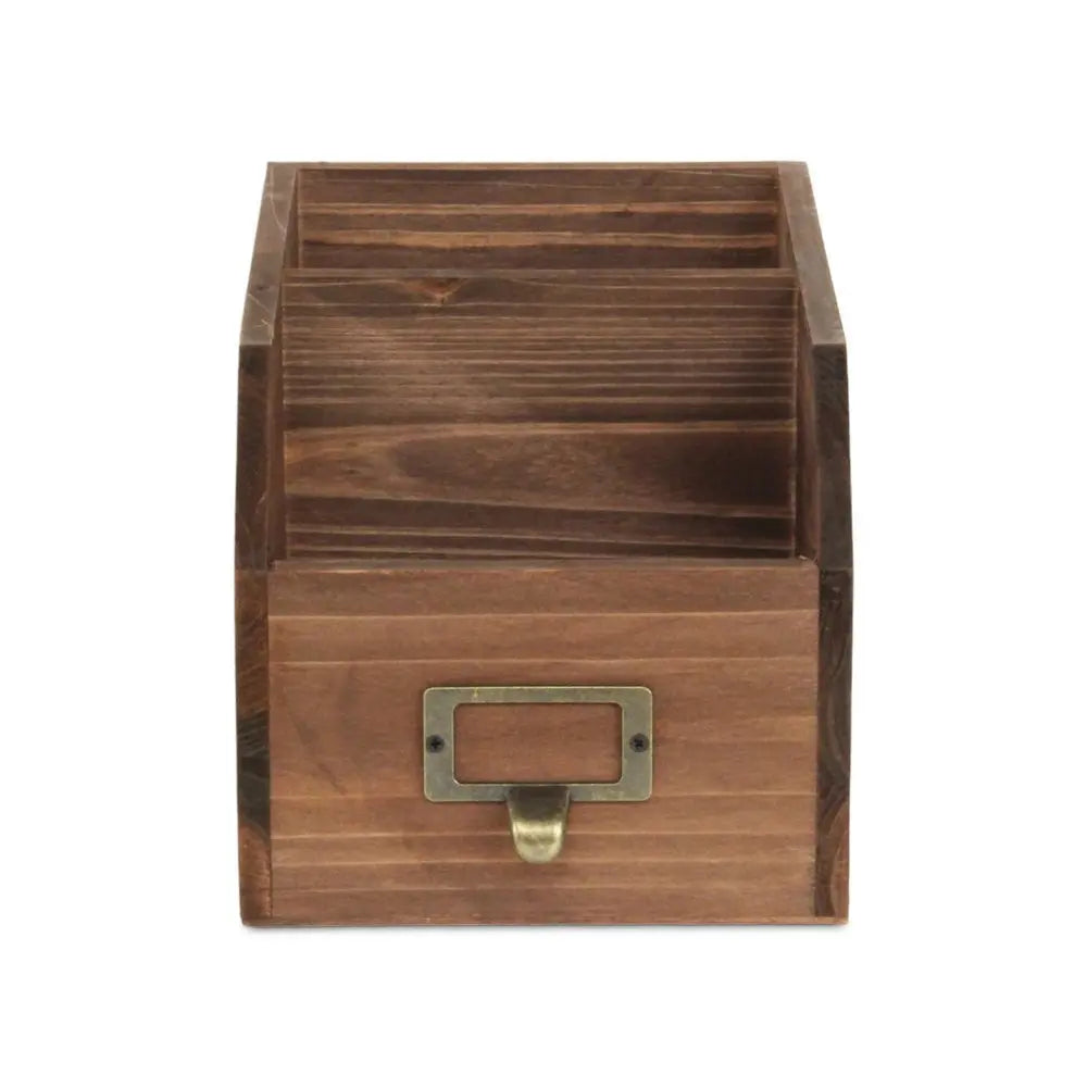 6" Brown Solid Wood Box - NOBLE HOME INTERIORS
