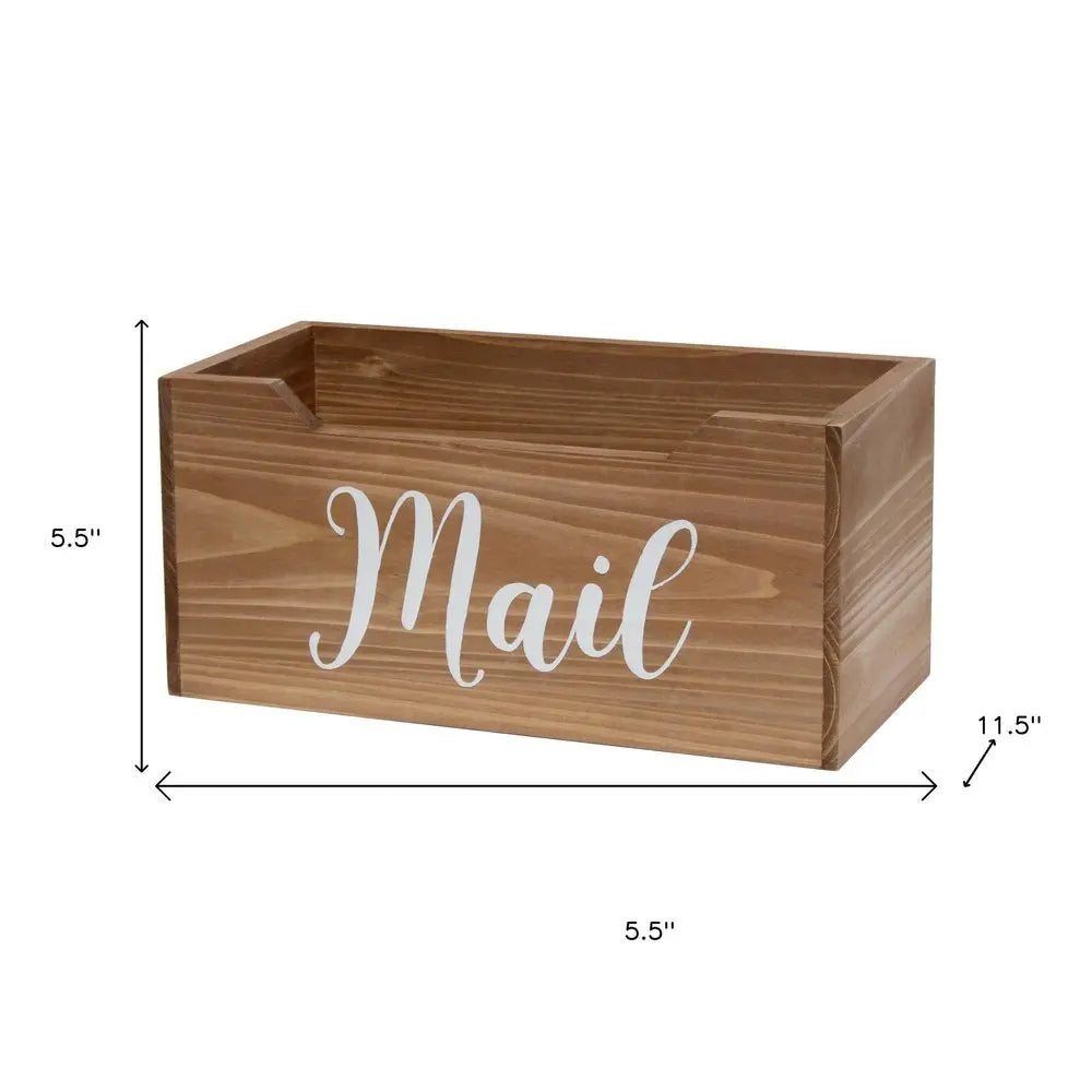 6" Brown Wood Desk Organizer - NOBLE HOME INTERIORS