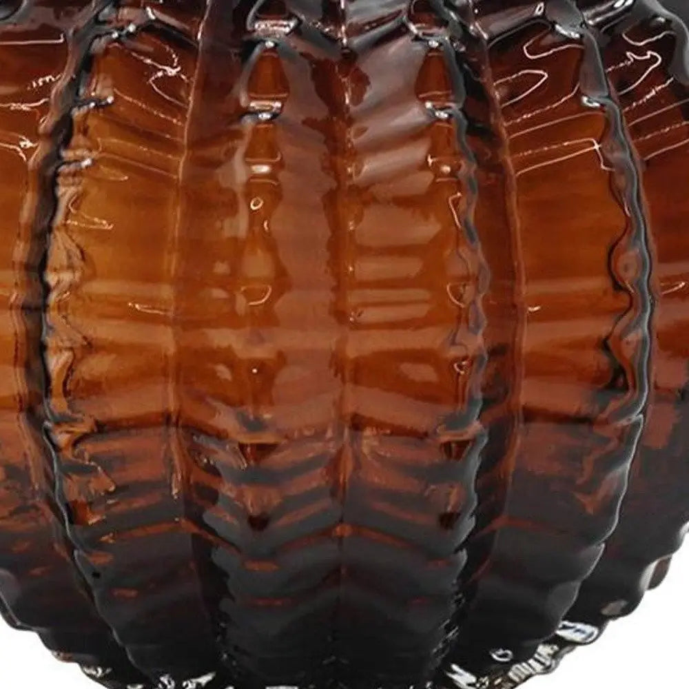 6" Burnt Umber Round Glass Table Vase - NOBLE HOME INTERIORS