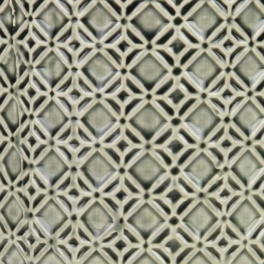 6" Gray Geometric Ceramic Indoor Outdoor Round Pot Planter - NOBLE HOME INTERIORS