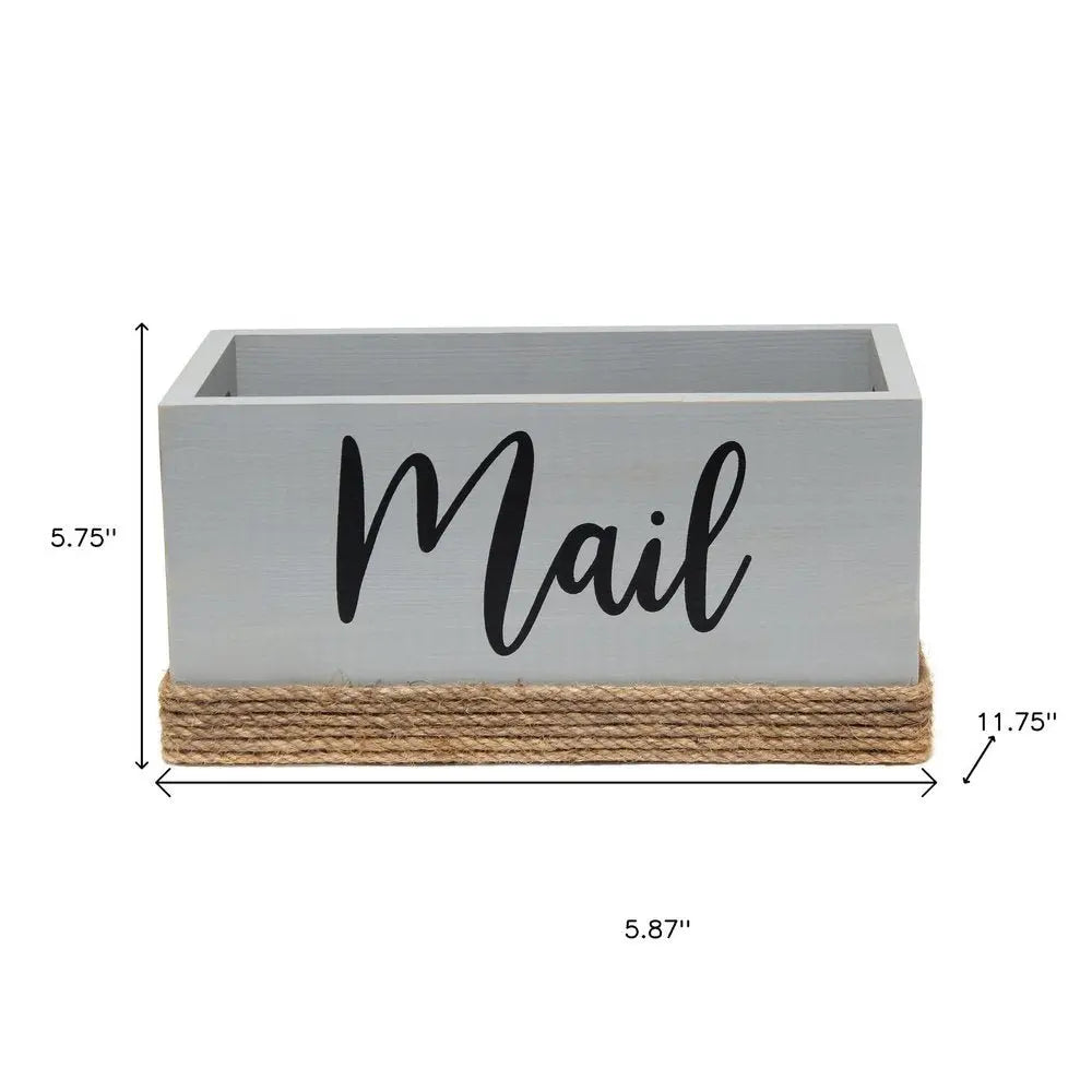 6" Gray Wood Cube or Bin - NOBLE HOME INTERIORS