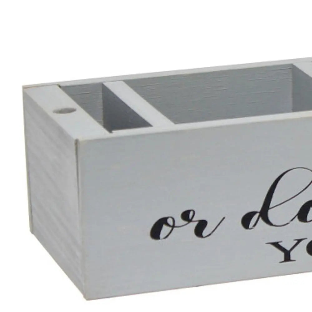 6" Gray Wood Desk Organizer - NOBLE HOME INTERIORS