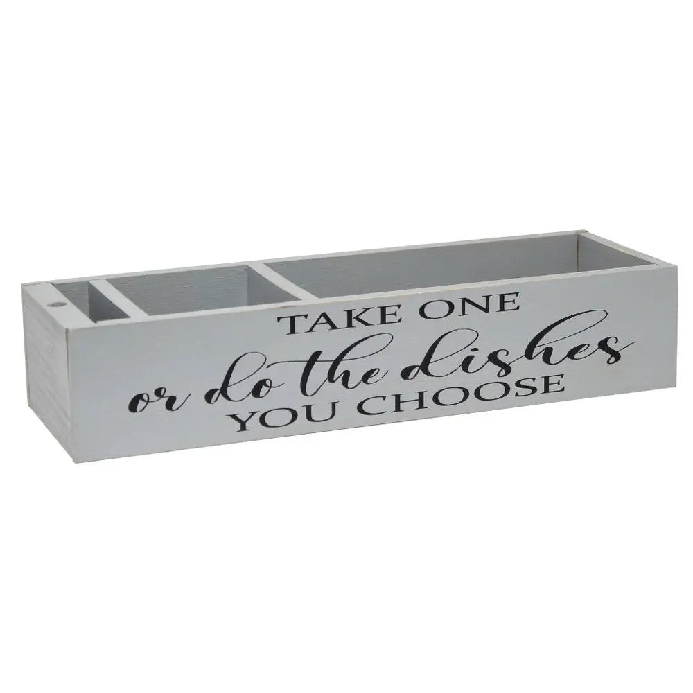 6" Gray Wood Desk Organizer - NOBLE HOME INTERIORS