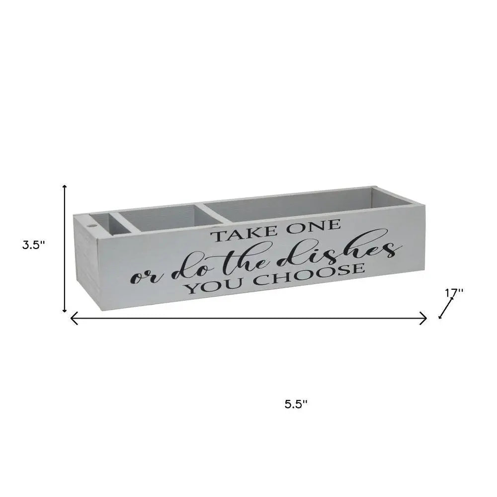 6" Gray Wood Desk Organizer - NOBLE HOME INTERIORS