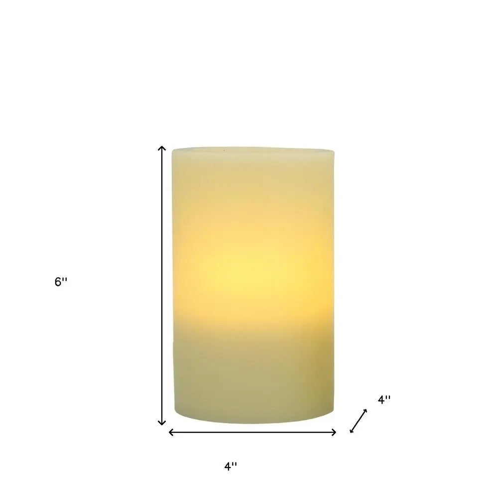 6" Ivory Flameless Pillar Candle - NOBLE HOME INTERIORS