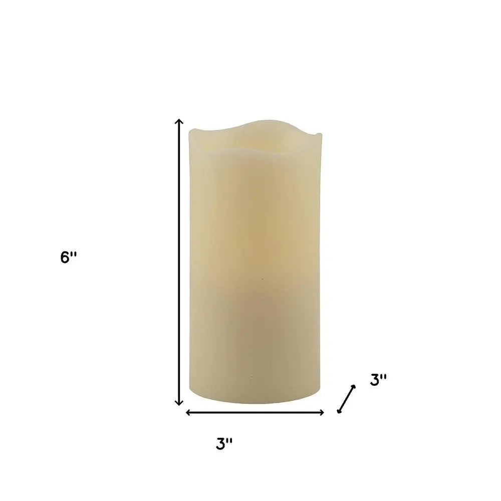 6" Ivory Flameless Pillar Candle - NOBLE HOME INTERIORS