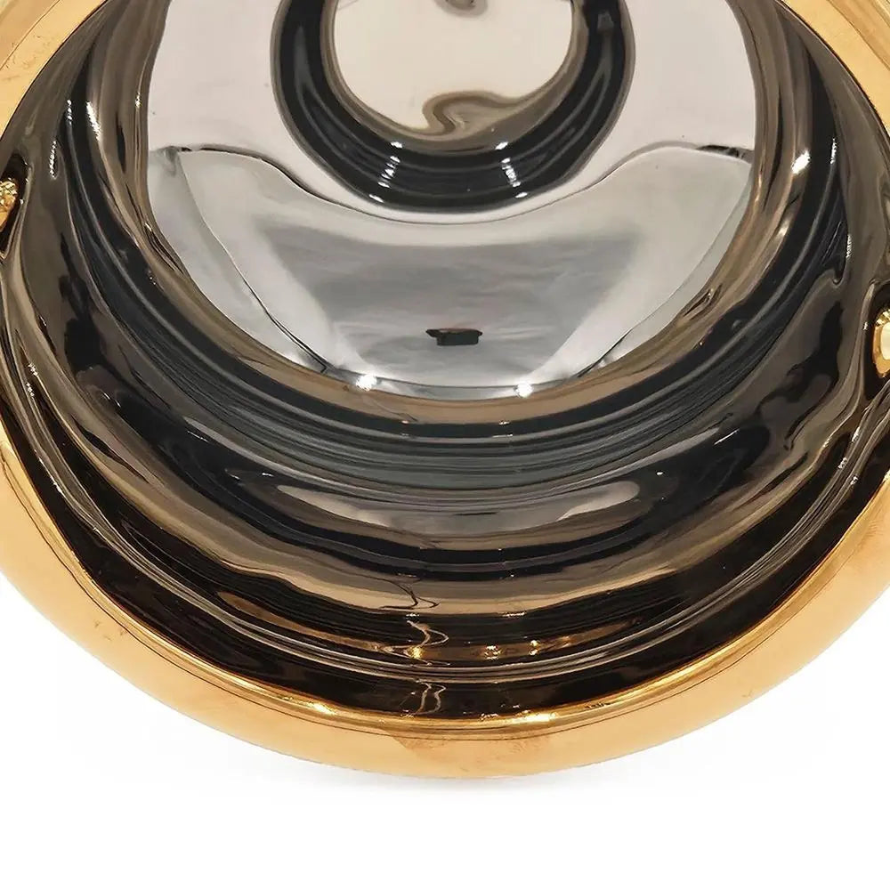 6" White And Gold Amphora Ceramic Table Vase - NOBLE HOME INTERIORS