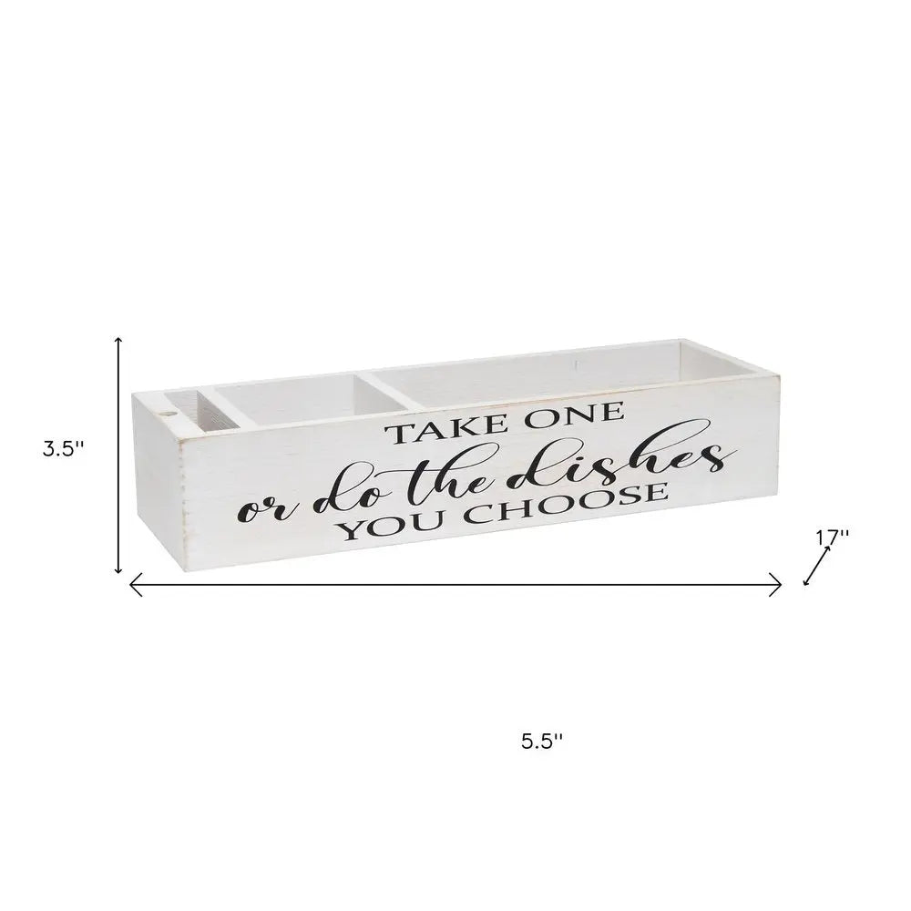 6" White Wood Desk Organizer - NOBLE HOME INTERIORS