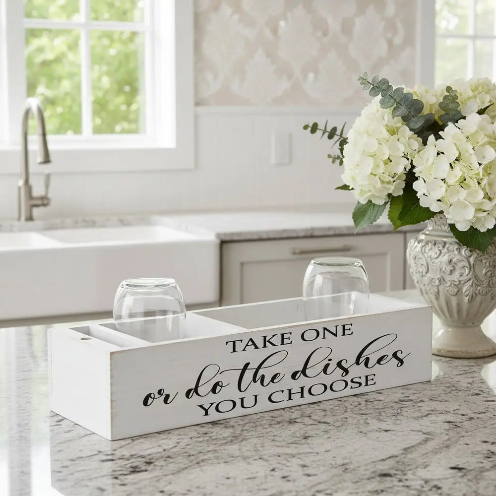 6" White Wood Desk Organizer - NOBLE HOME INTERIORS