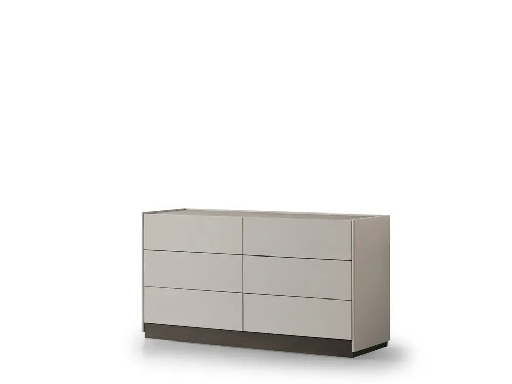 60" Gray Wood Six Drawer Double Dresser - NOBLE HOME INTERIORS