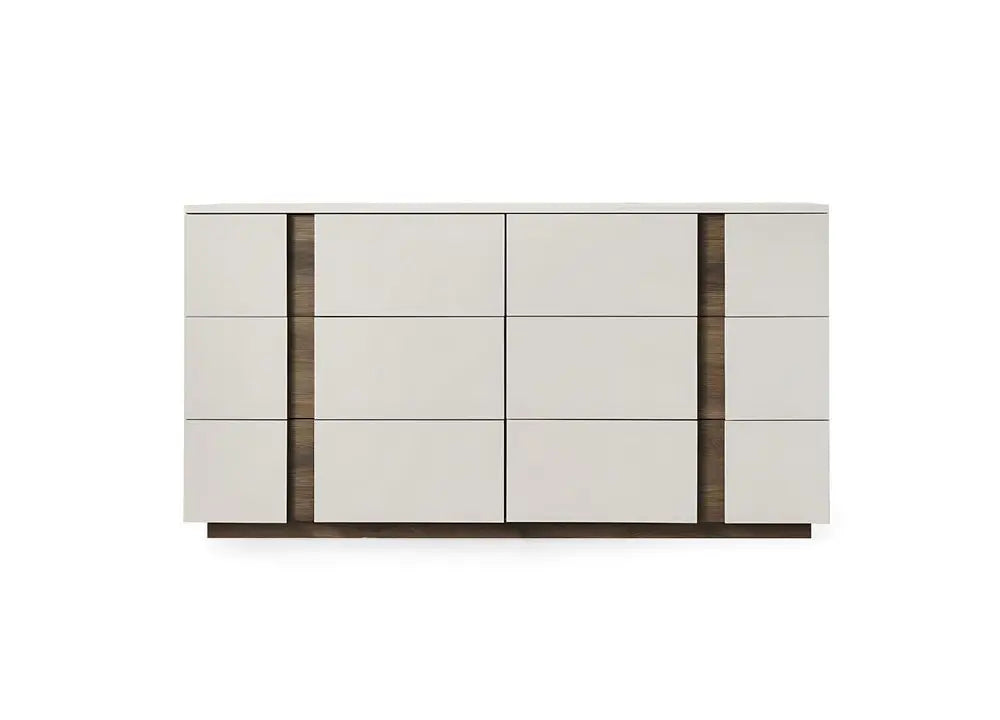 60" Gray Wood Six Drawer Double Dresser - NOBLE HOME INTERIORS