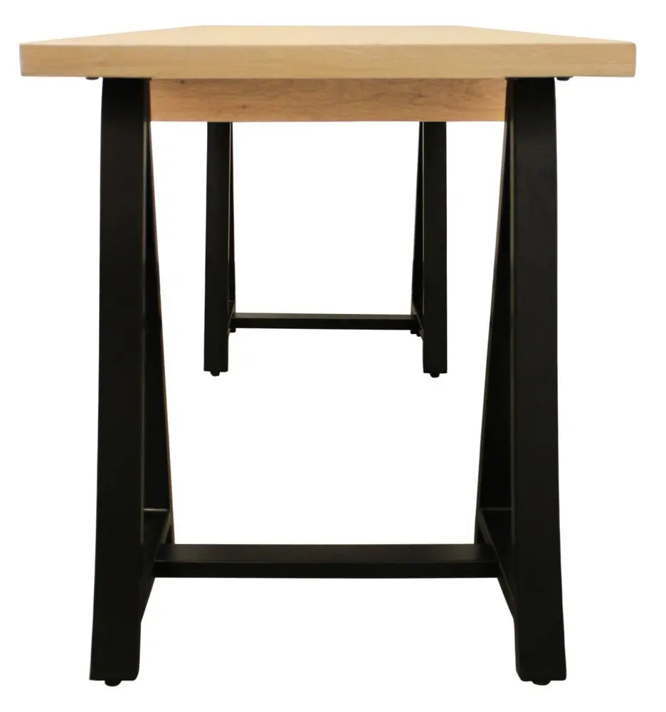 60" Ivory and Black Solid Wood Executive Desk - NOBLE HOME INTERIORS