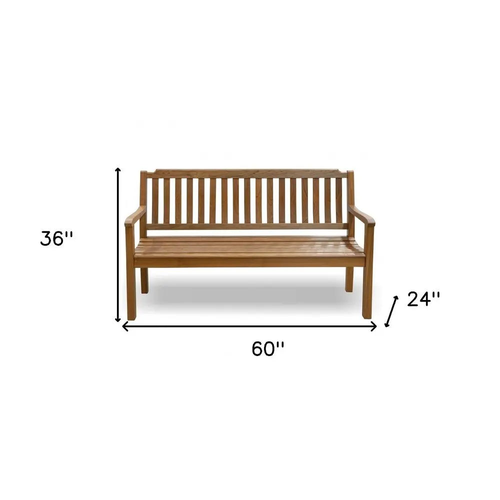 60" Teak Solid Wood Garden Bench - NOBLE HOME INTERIORS