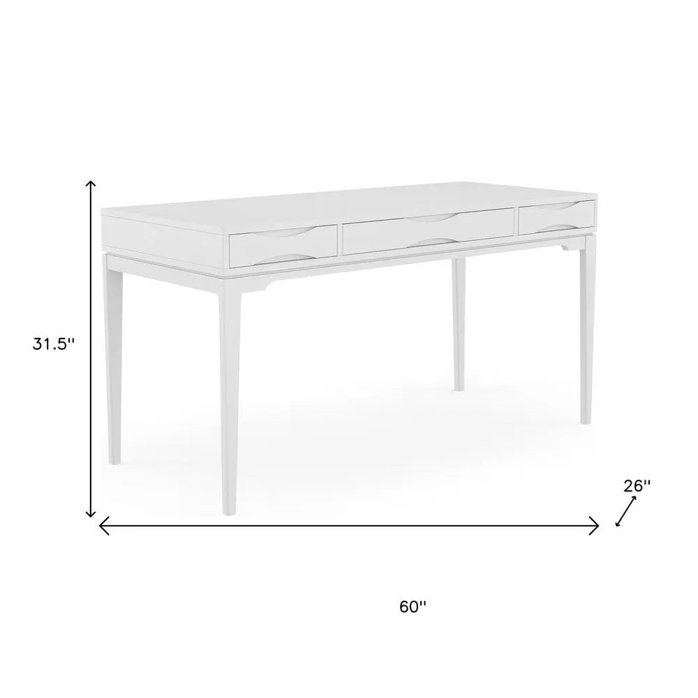 60" White Wood Computer Desk - NOBLE HOME INTERIORS