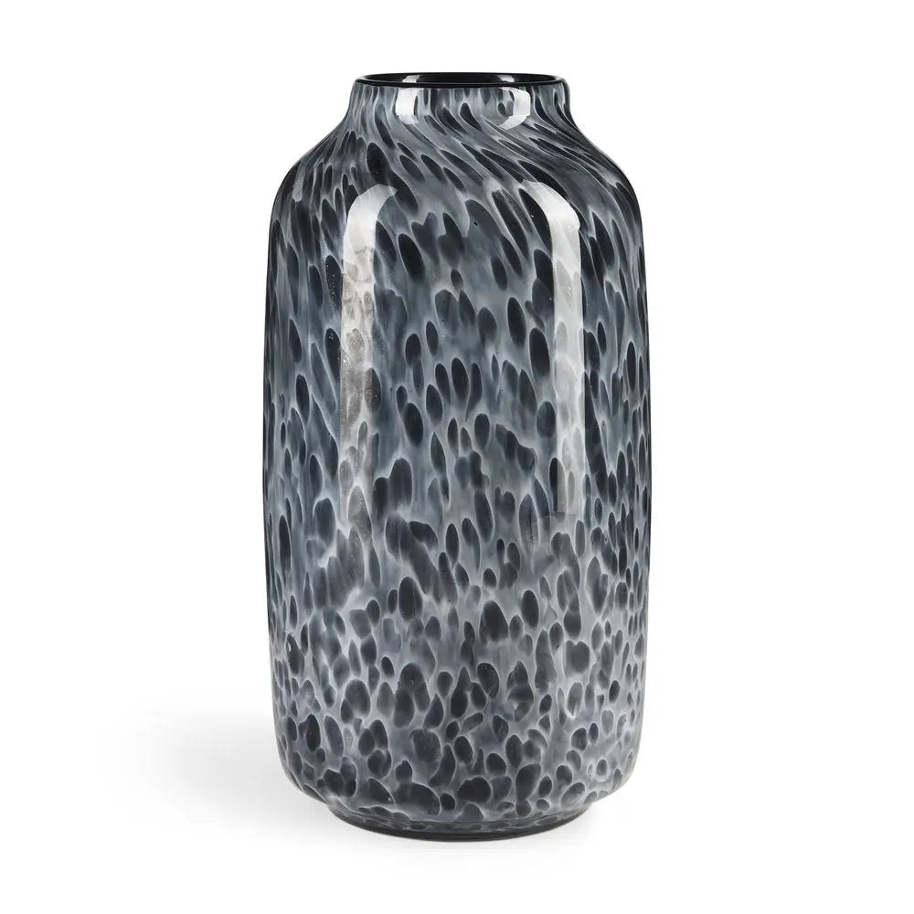 12" Black Mottled Cylinder Glass Table Vase HomeRoots