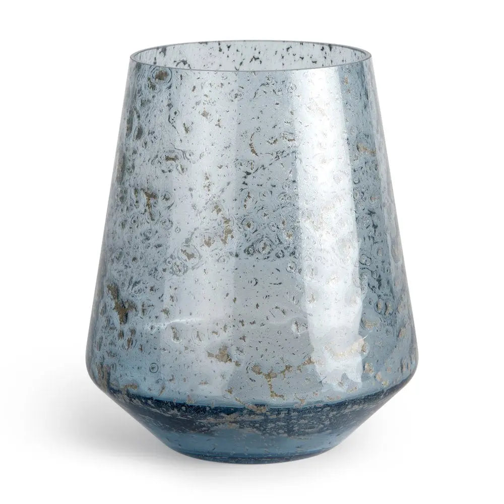 9" Blue Round Seeded Glass Table Vase HomeRoots