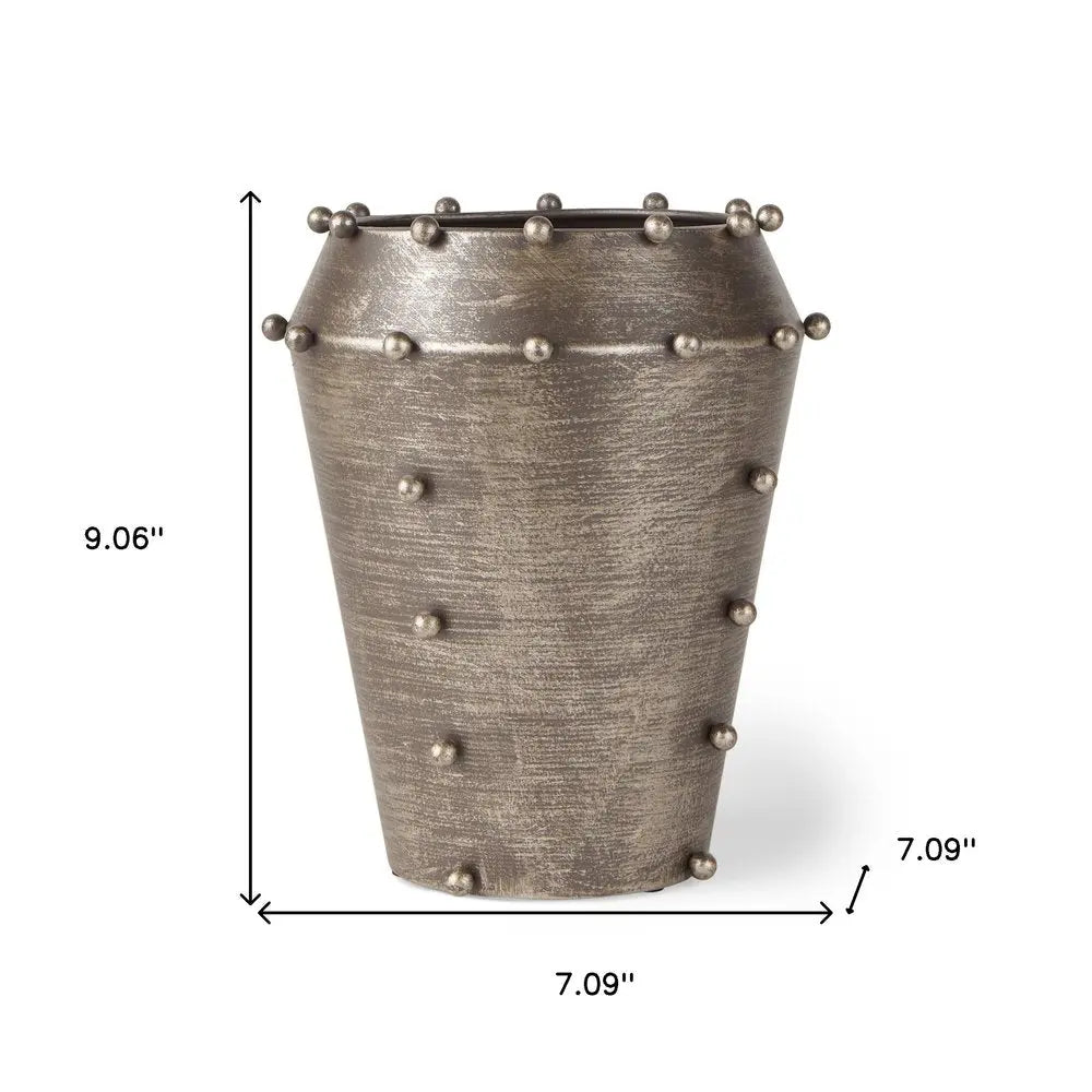 9" Silver Metal Table Vase HomeRoots