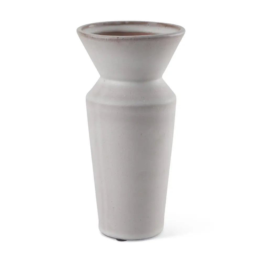 10" Cream Ceramic Table Vase HomeRoots