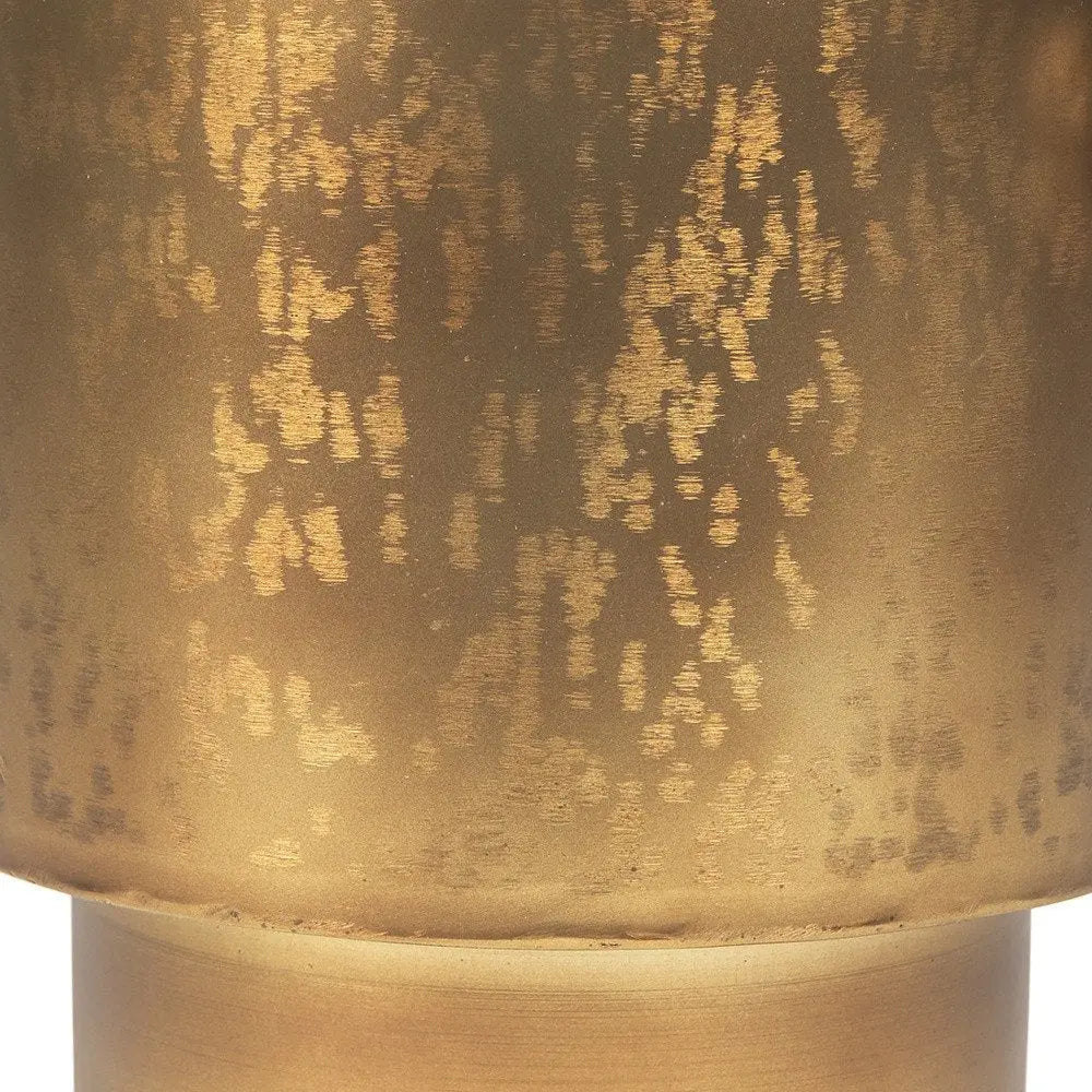 9" Gold Cast Iron Round Table Vase HomeRoots