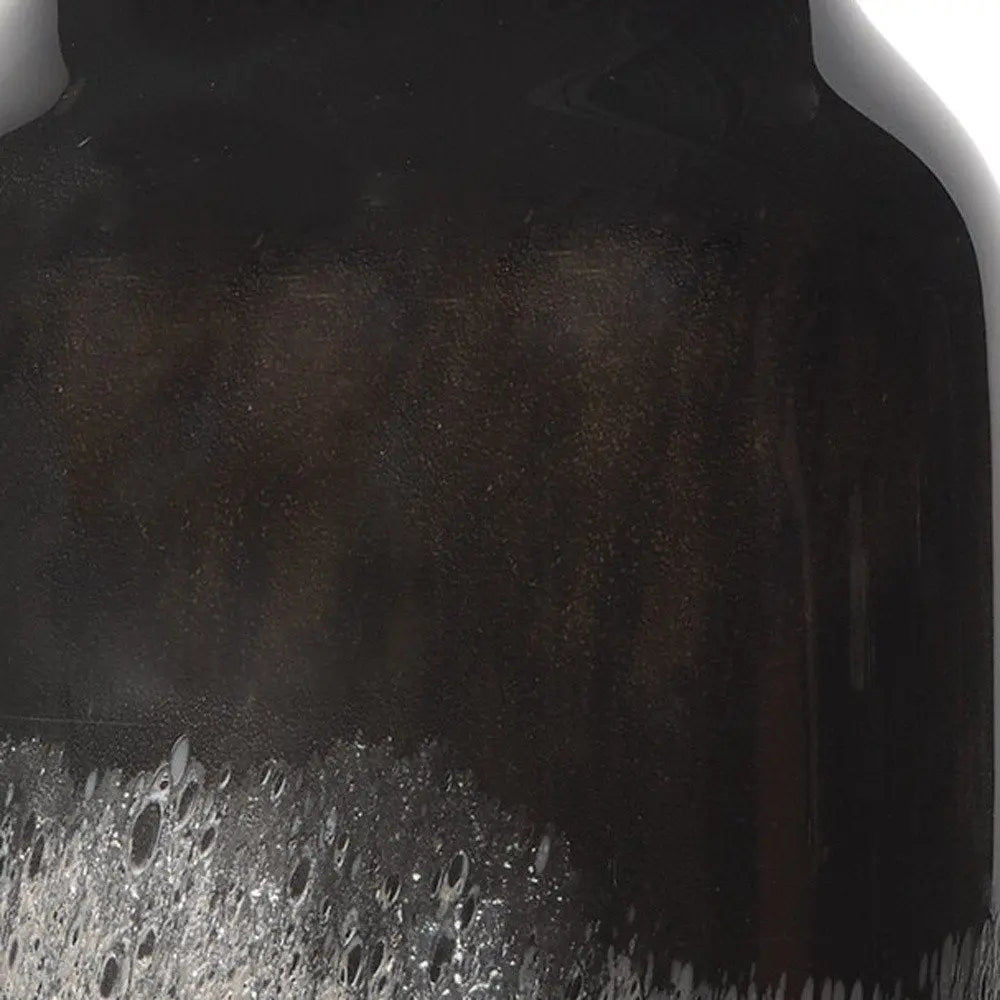 10" Black And Gray Abstract Glass Cylinder Table Vase HomeRoots