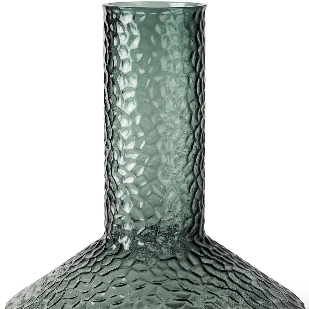 12" Green Faceted Glass Table Vase HomeRoots