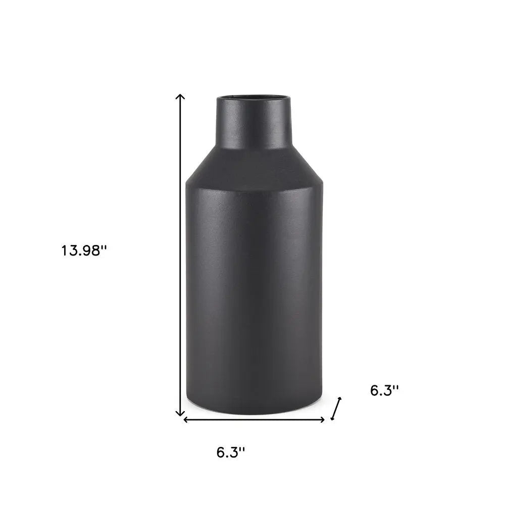 14" Black Metal Table Vase HomeRoots