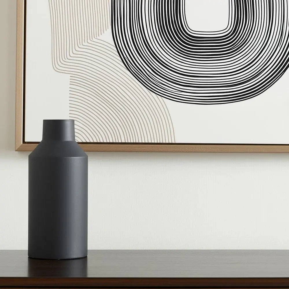 14" Black Metal Table Vase HomeRoots