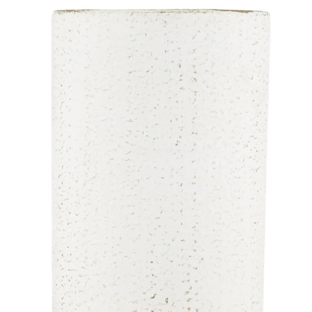 19" Off White And Gold Metal Cylinder Table Vase HomeRoots