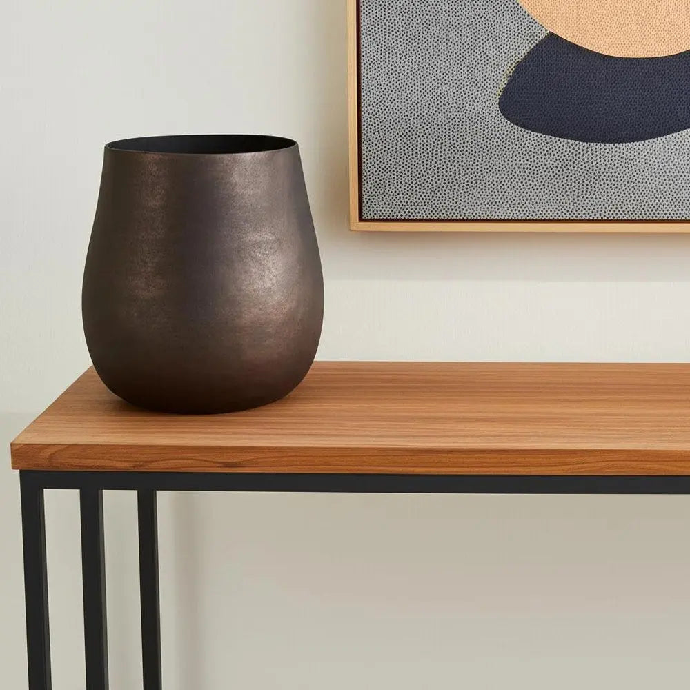 9" Antiqued Brass Aluminum Table Vase HomeRoots