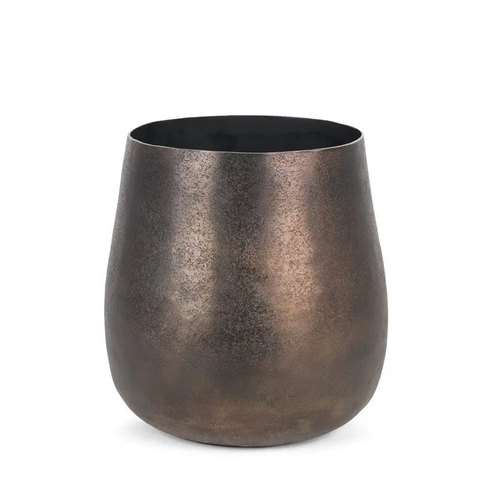 9" Antiqued Gold Aluminum Cylinder Table Vase HomeRoots