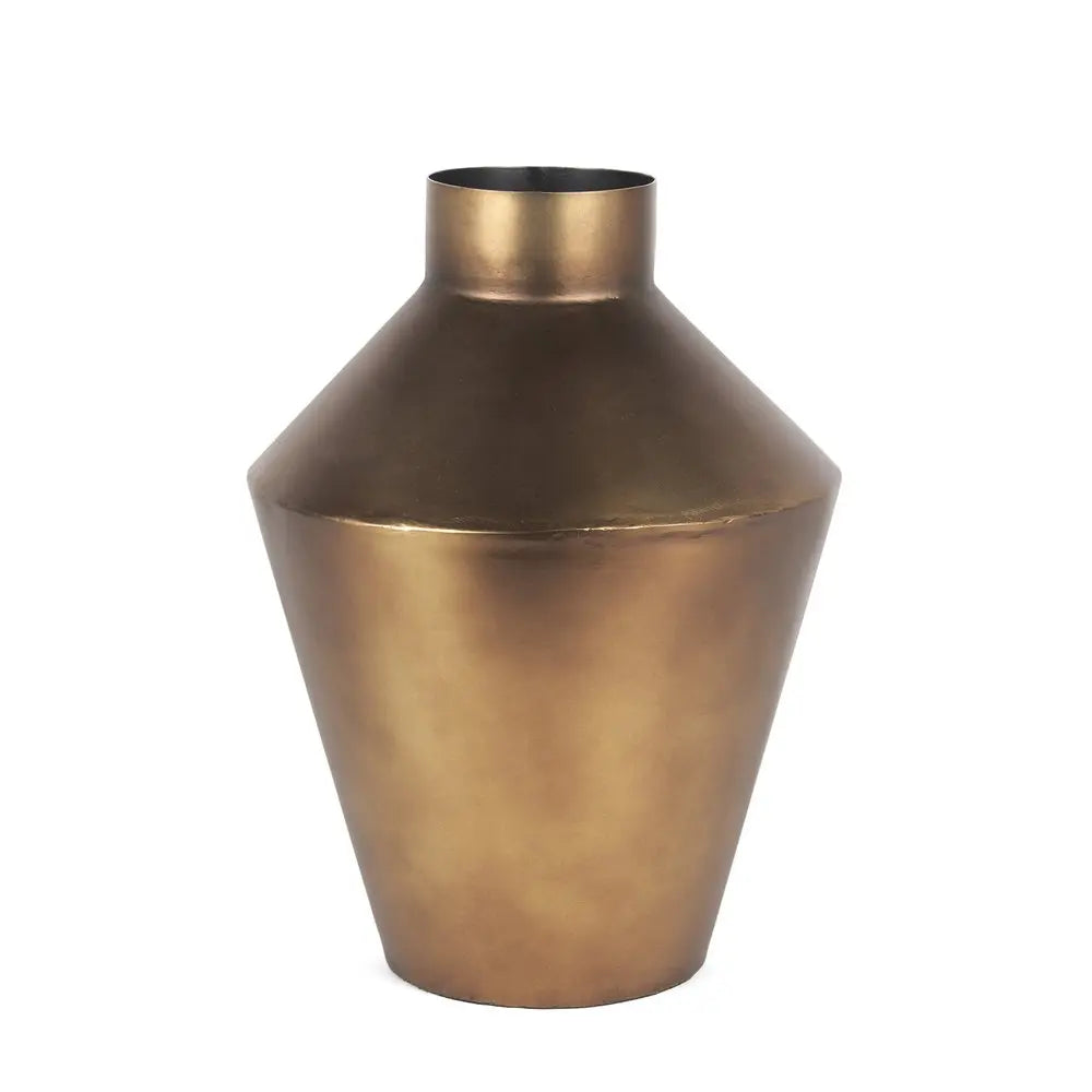 12" Antiqued Bronze Metal Trumpet Table Vase HomeRoots