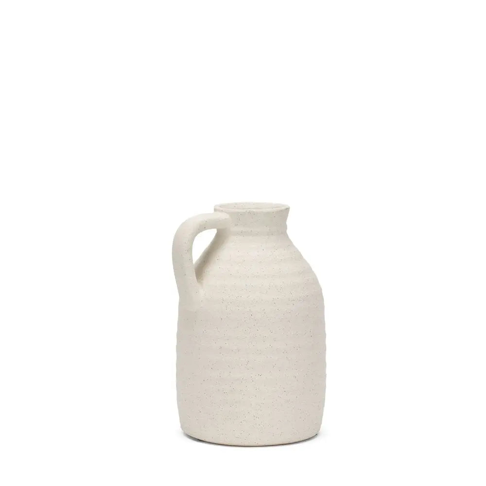 9" Off White Ceramic Jug Table Vase HomeRoots