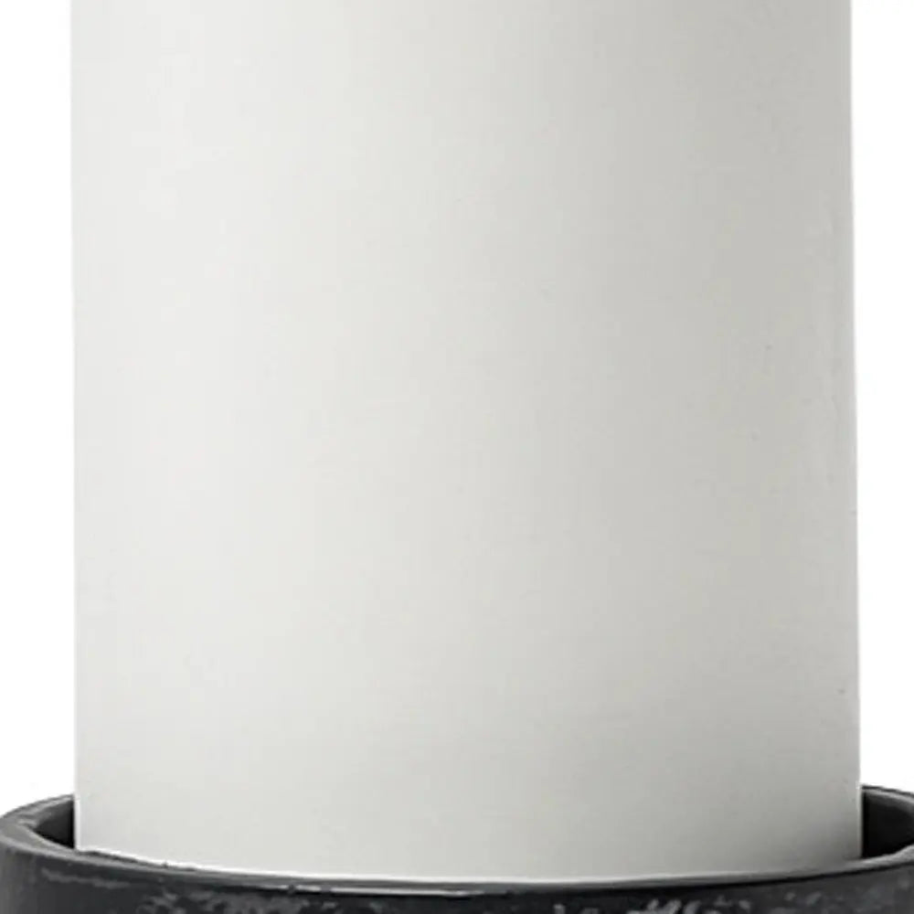 Set of Two Black Distressed Metal Tabletop Pillar Candle Holders HomeRoots