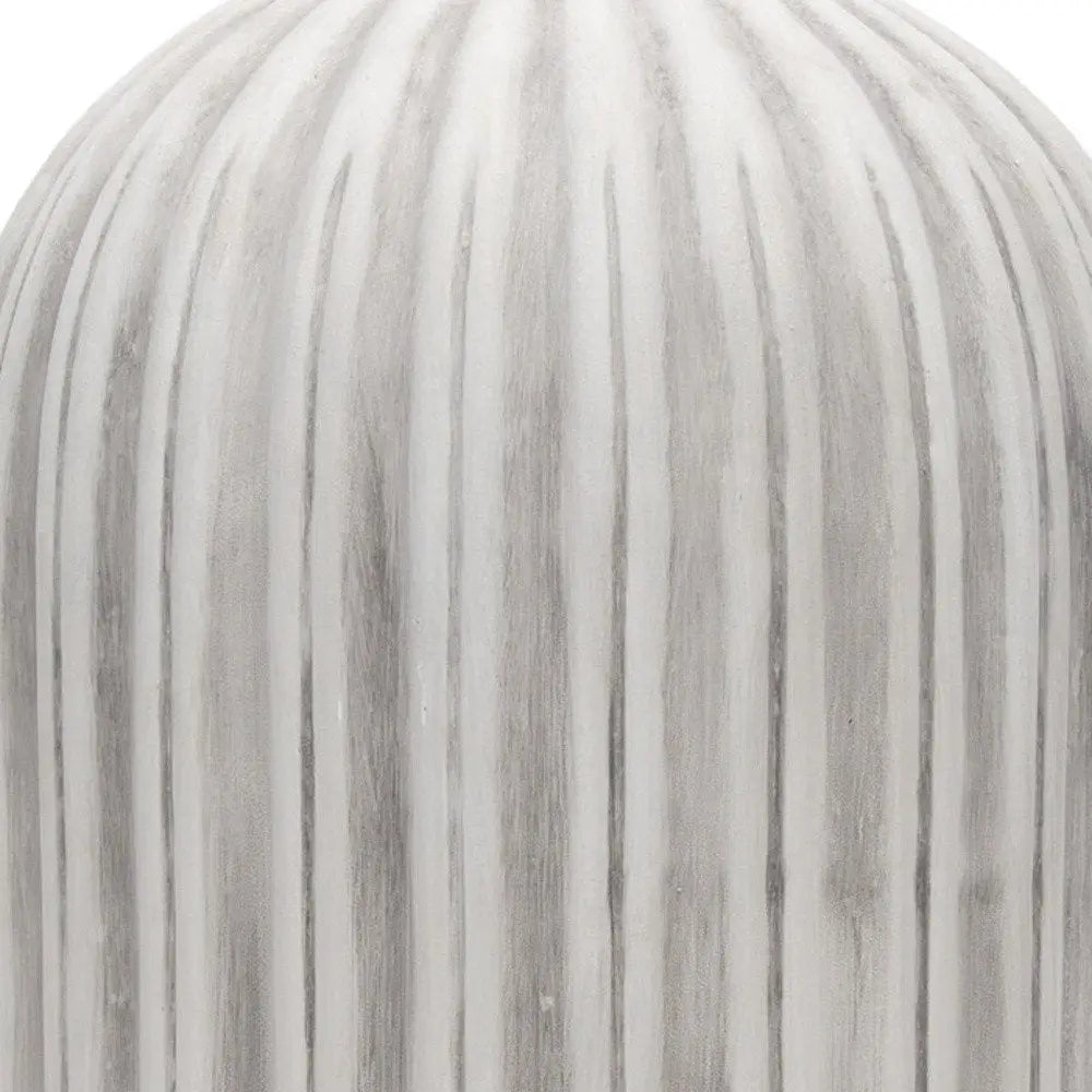 21" Gray And White Striped Cylinder Ceramic Floor Vase HomeRoots