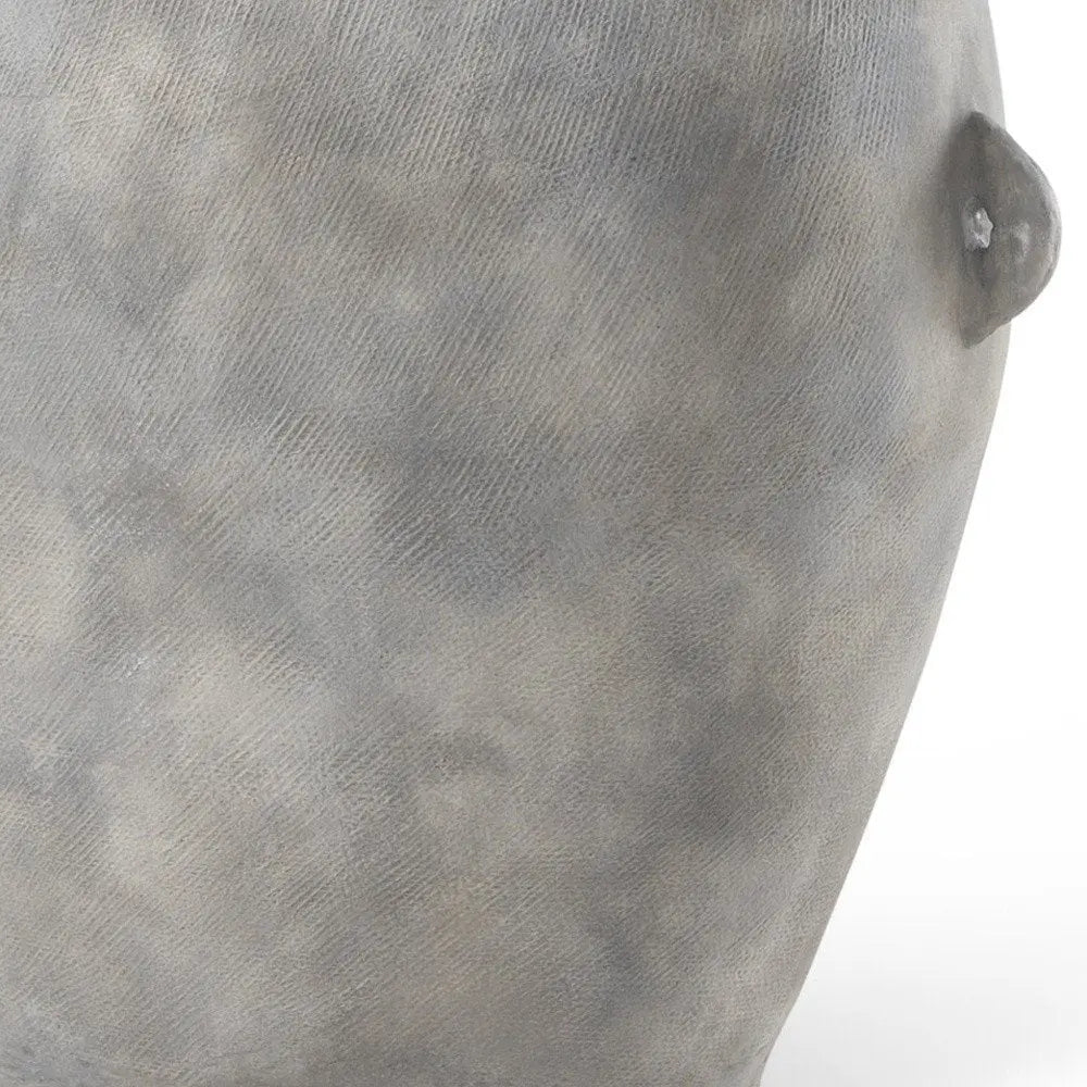 24" Gray Ceramic Amphora Floor Vase HomeRoots