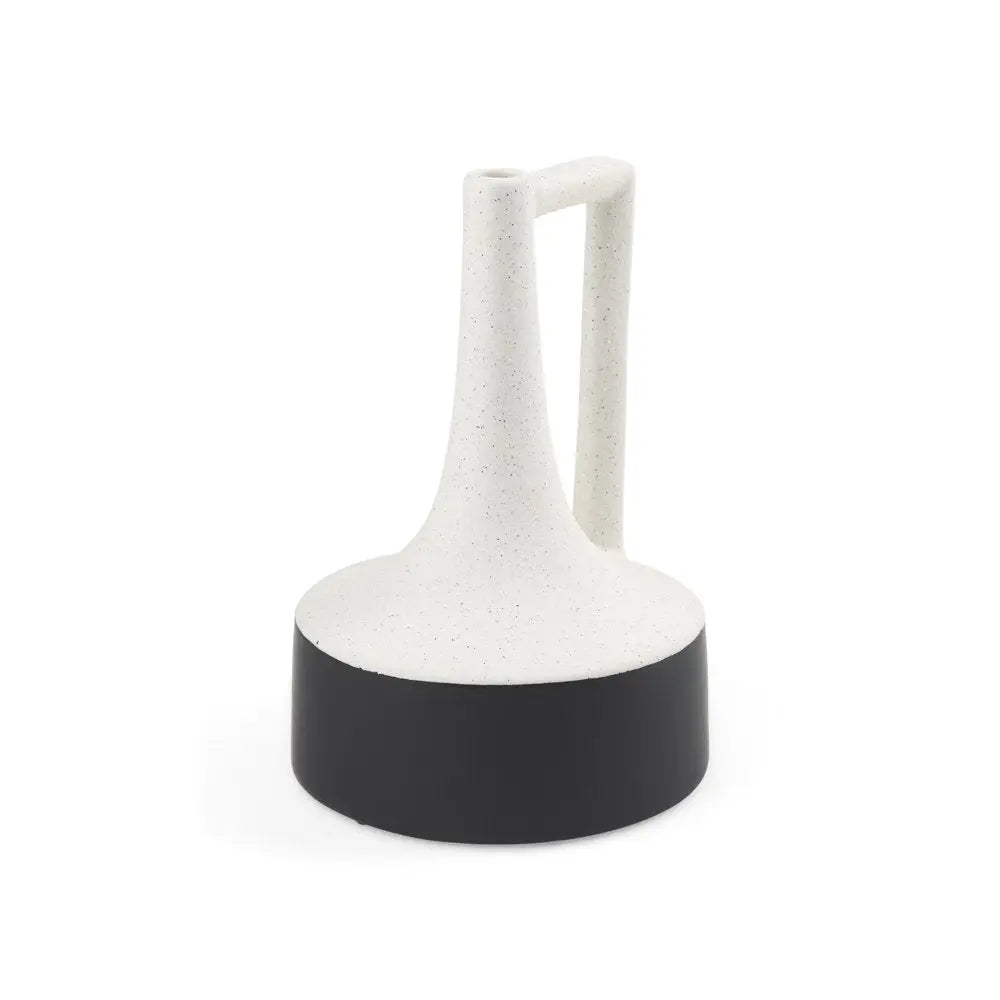 10" Black And White Ombre Ceramic Jug Vase HomeRoots