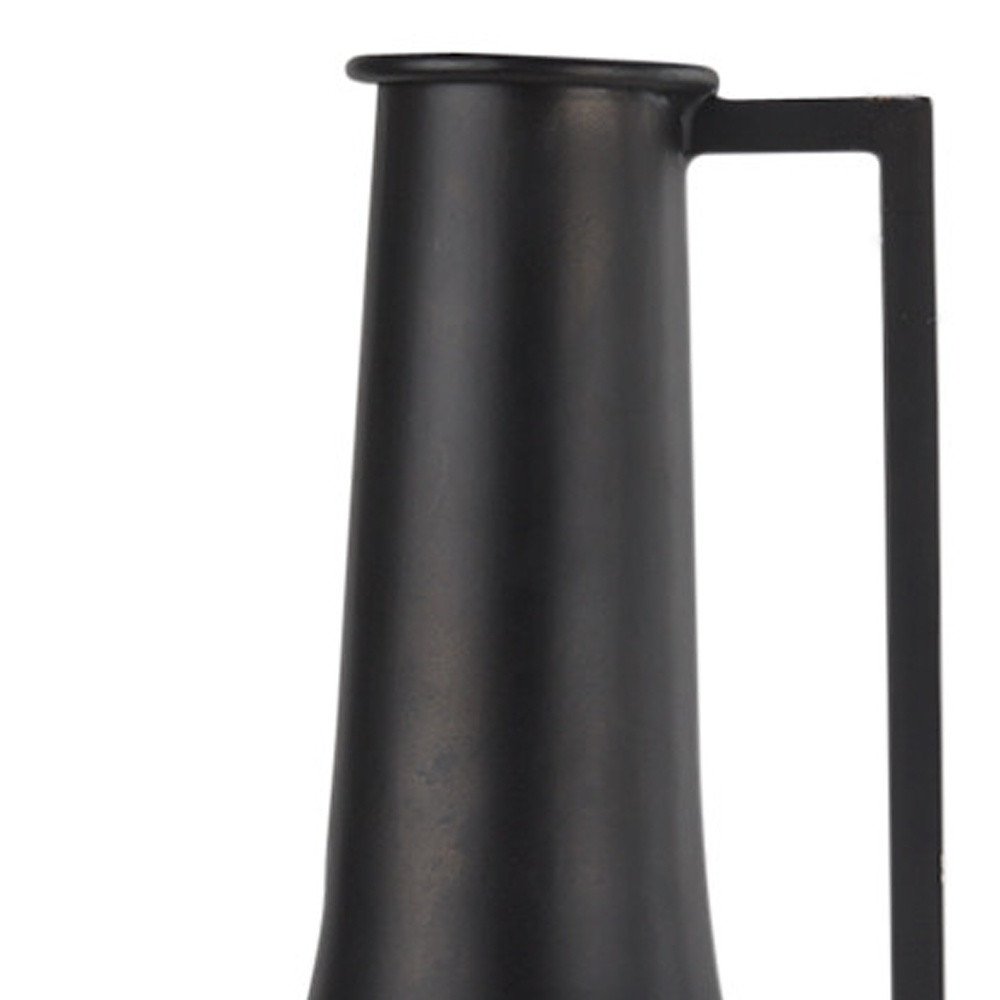 24" Black Metal Jug Vase