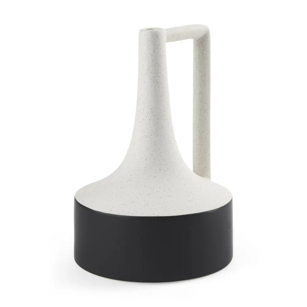 12" Black And White Ombre Ceramic Jug Vase HomeRoots