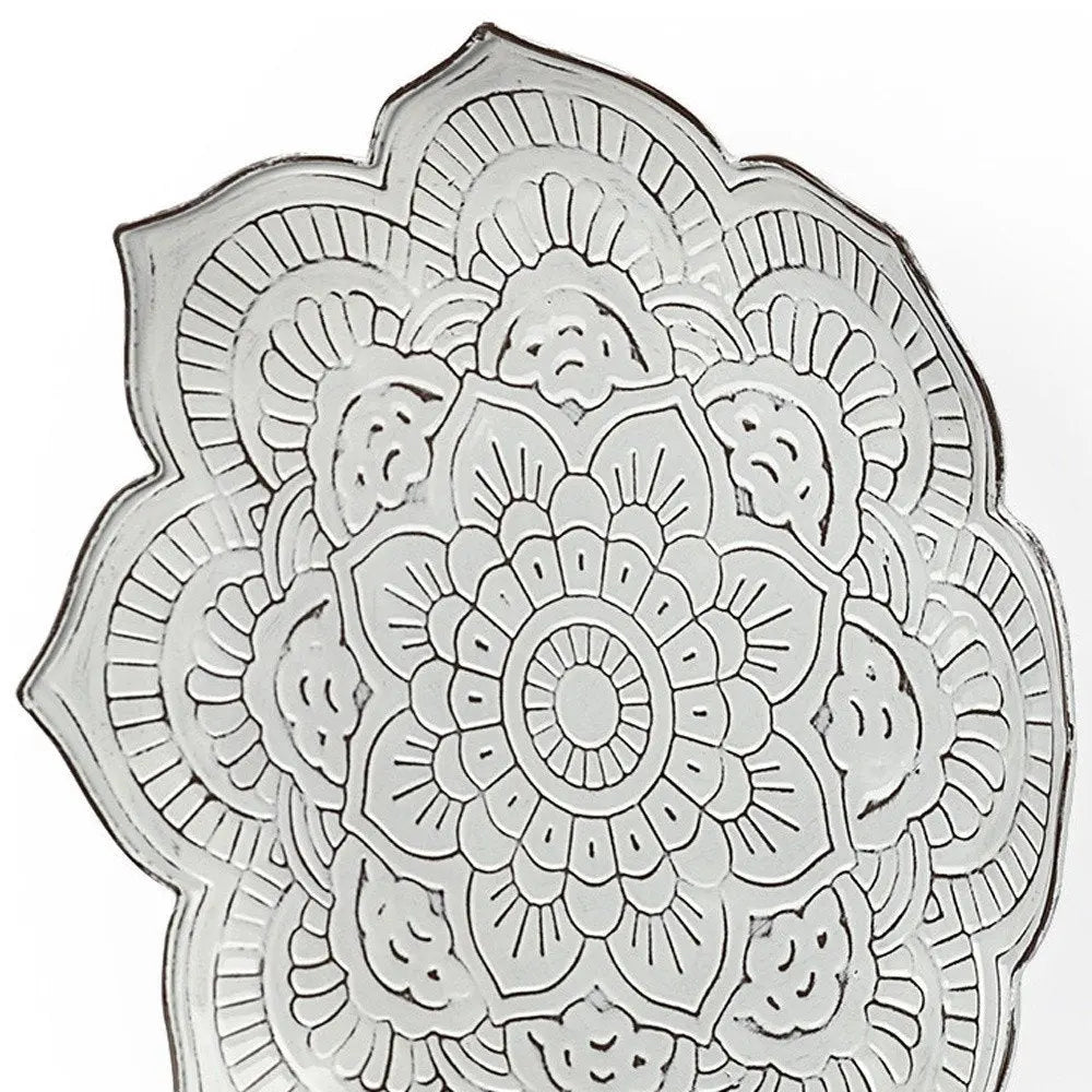 Set of Two Miranda Silver Flower Mandala Metal Hanging Dimensional Sculpture HomeRoots