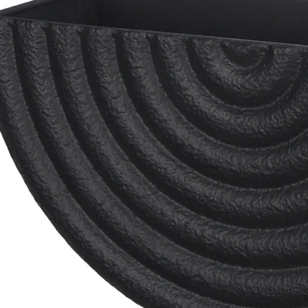 Set of Two Black Metal Geometric Half Moon Wall Planters HomeRoots