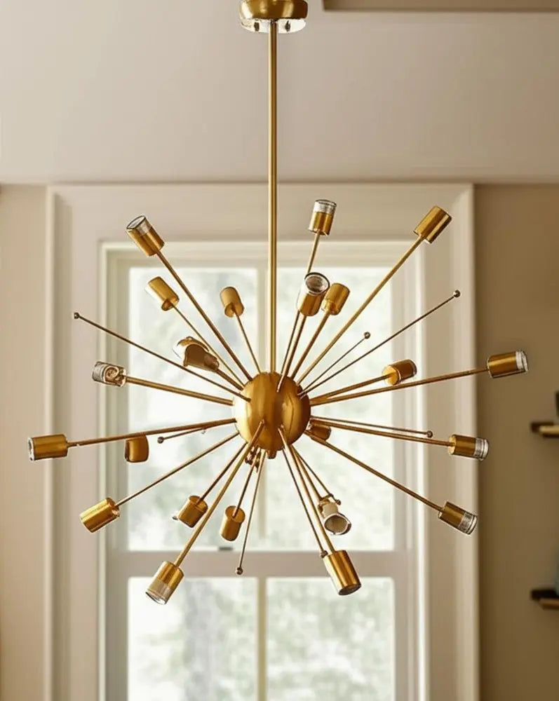 Gold Multi Light Metal Dimmable Chandelier HomeRoots