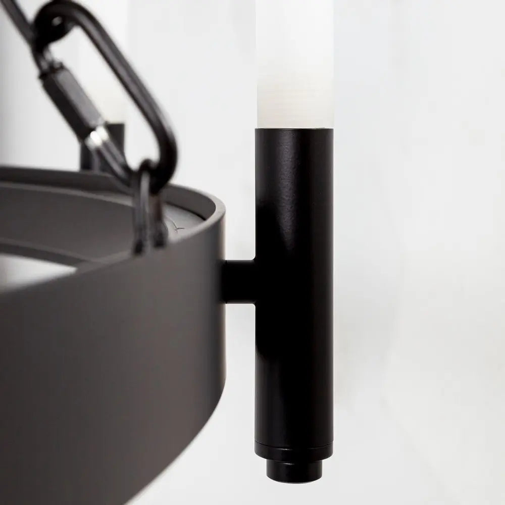 Black Candle Style Twelve Light Glass Dimmable Chandelier HomeRoots