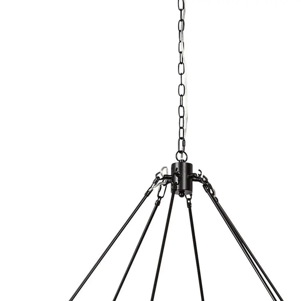 Black Candle Style Twelve Light Glass Dimmable Chandelier HomeRoots